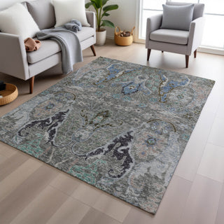 Piper Looms Chantille Modern ACN1932 Pewter Machine Washable Area Rug Lifestyle Image Feature