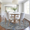 Piper Looms Chantille Modern ACN1932 Pewter Machine Washable Area Rug Round Lifestyle Image Feature