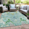 Piper Looms Chantille Modern ACN1932 Teal Machine Washable Area Rug Outdoor Lifestyle Image Feature