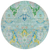 Piper Looms Chantille Modern ACN1932 Teal Machine Washable Area Rug Round Main Image