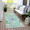 Piper Looms Chantille Modern ACN1932 Teal Machine Washable Area Rug Runner Outdoor Lifestyle Image Feature