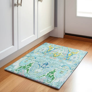 Piper Looms Chantille Modern ACN1932 Teal Machine Washable Area Rug Scatter Lifestyle Image Feature