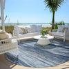 Piper Looms Chantille Waves ACN1933 Blue Machine Washable Area Rug Round Outdoor Lifestyle Image Feature