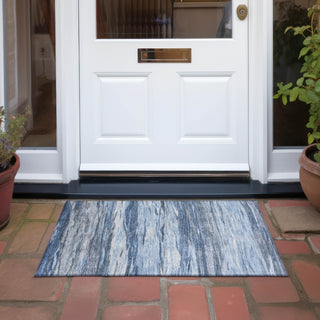 Piper Looms Chantille Waves ACN1933 Blue Machine Washable Area Rug Scatter Outdoor Lifestyle Image Feature