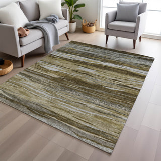Piper Looms Chantille Waves ACN1933 Brown Machine Washable Area Rug Lifestyle Image Feature