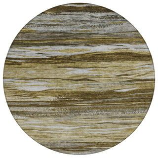 Piper Looms Chantille Waves ACN1933 Brown Machine Washable Area Rug Round Main Image