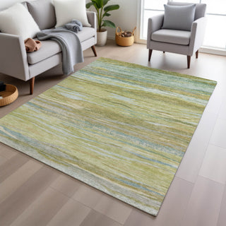 Piper Looms Chantille Waves ACN1933 Sage Machine Washable Area Rug Lifestyle Image Feature
