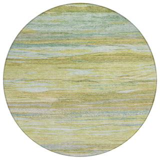 Piper Looms Chantille Waves ACN1933 Sage Machine Washable Area Rug Round Main Image