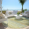 Piper Looms Chantille Waves ACN1933 Sage Machine Washable Area Rug Round Outdoor Lifestyle Image Feature