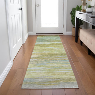 Piper Looms Chantille Waves ACN1933 Sage Machine Washable Area Rug Runner Lifestyle Image Feature