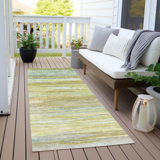 Piper Looms Chantille Waves ACN1933 Sage Machine Washable Area Rug Runner Outdoor Lifestyle Image Feature