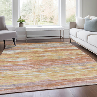 Piper Looms Chantille Waves ACN1933 Salmon Machine Washable Area Rug Lifestyle Image Feature