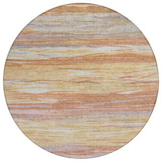 Piper Looms Chantille Waves ACN1933 Salmon Machine Washable Area Rug Round Main Image