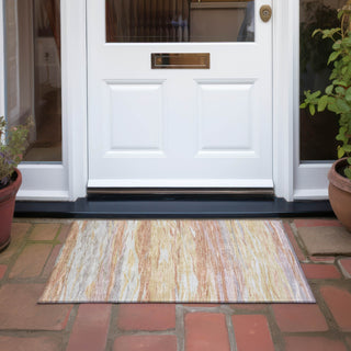 Piper Looms Chantille Waves ACN1933 Salmon Machine Washable Area Rug Scatter Outdoor Lifestyle Image Feature