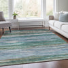 Piper Looms Chantille Waves ACN1933 Teal Machine Washable Area Rug Lifestyle Image Feature