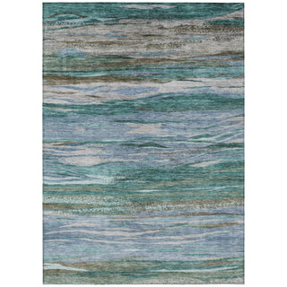 Piper Looms Chantille Waves ACN1933 Teal Machine Washable Area Rug main image