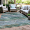 Piper Looms Chantille Waves ACN1933 Teal Machine Washable Area Rug Outdoor Lifestyle Image Feature