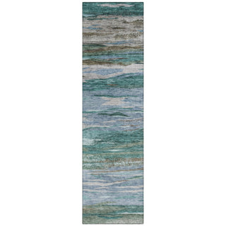 Piper Looms Chantille Waves ACN1933 Teal Machine Washable Area Rug Runner Main Image