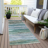 Piper Looms Chantille Waves ACN1933 Teal Machine Washable Area Rug Runner Outdoor Lifestyle Image Feature
