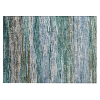 Piper Looms Chantille Waves ACN1933 Teal Machine Washable Area Rug Scatter Main Image