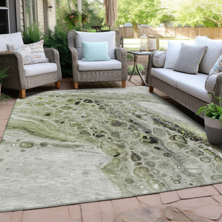 Piper Looms Chantille Abstract ACN1934 Aloe Machine Washable Area Rug Outdoor Lifestyle Image Feature