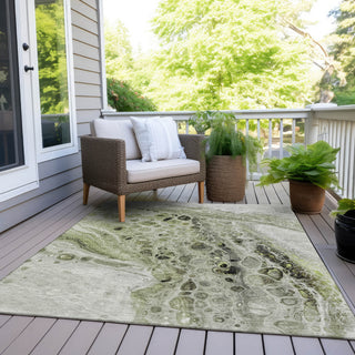 Piper Looms Chantille Abstract ACN1934 Aloe Machine Washable Area Rug Outdoor Lifestyle Image Feature