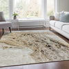 Piper Looms Chantille Abstract ACN1934 Beige Machine Washable Area Rug Lifestyle Image Feature