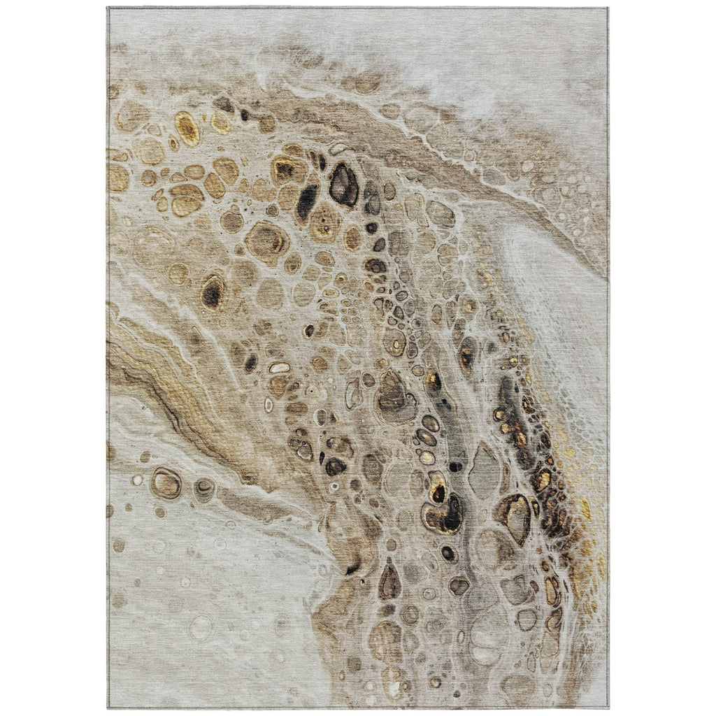 Piper Looms Chantille Abstract ACN1934 Beige Machine Washable Area Rug main image