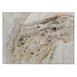 Piper Looms Chantille Abstract ACN1934 Beige Machine Washable Area Rug Scatter Main Image