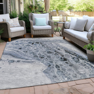 Piper Looms Chantille Abstract ACN1934 Blue Machine Washable Area Rug Outdoor Lifestyle Image Feature