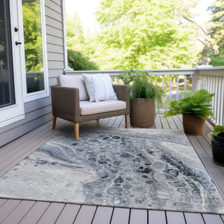 Piper Looms Chantille Abstract ACN1934 Blue Machine Washable Area Rug Outdoor Lifestyle Image Feature