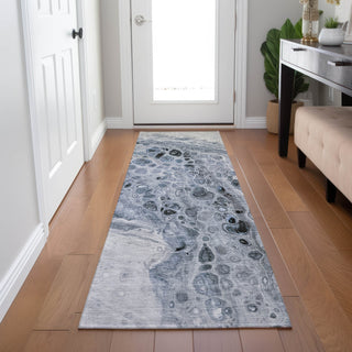 Piper Looms Chantille Abstract ACN1934 Blue Machine Washable Area Rug Runner Lifestyle Image Feature