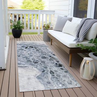 Piper Looms Chantille Abstract ACN1934 Blue Machine Washable Area Rug Runner Outdoor Lifestyle Image Feature