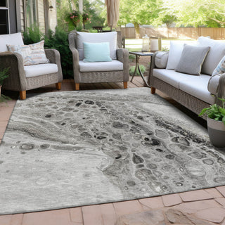 Piper Looms Chantille Abstract ACN1934 Pewter Machine Washable Area Rug Outdoor Lifestyle Image Feature