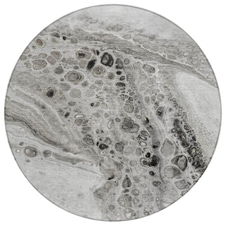 Piper Looms Chantille Abstract ACN1934 Pewter Machine Washable Area Rug Round Main Image