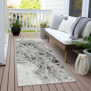 Piper Looms Chantille Abstract ACN1934 Pewter Machine Washable Area Rug Runner Outdoor Lifestyle Image Feature