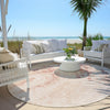 Piper Looms Chantille Abstract ACN1935 Salmon Machine Washable Area Rug Round Outdoor Lifestyle Image Feature