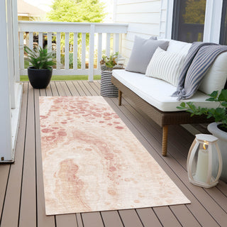 Piper Looms Chantille Abstract ACN1935 Salmon Machine Washable Area Rug Runner Outdoor Lifestyle Image Feature