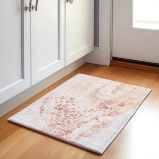Piper Looms Chantille Abstract ACN1935 Salmon Machine Washable Area Rug Scatter Lifestyle Image Feature
