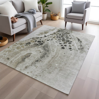 Piper Looms Chantille Abstract ACN1935 Taupe Machine Washable Area Rug Lifestyle Image Feature
