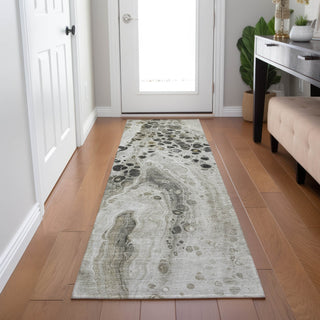 Piper Looms Chantille Abstract ACN1935 Taupe Machine Washable Area Rug Runner Lifestyle Image Feature