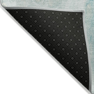 Piper Looms Chantille Abstract ACN1935 Teal Machine Washable Area Rug Backing Image