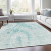 Piper Looms Chantille Abstract ACN1935 Teal Machine Washable Area Rug Lifestyle Image Feature