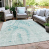 Piper Looms Chantille Abstract ACN1935 Teal Machine Washable Area Rug Outdoor Lifestyle Image Feature