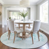 Piper Looms Chantille Abstract ACN1935 Teal Machine Washable Area Rug Round Lifestyle Image Feature