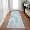 Piper Looms Chantille Abstract ACN1935 Teal Machine Washable Area Rug Runner Lifestyle Image Feature