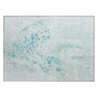 Piper Looms Chantille Abstract ACN1935 Teal Machine Washable Area Rug Scatter Main Image