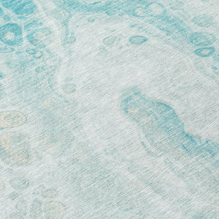 Piper Looms Chantille Abstract ACN1935 Teal Machine Washable Area Rug Swatch Image