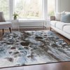 Piper Looms Chantille Abstract ACN1936 Chocolate Machine Washable Area Rug Lifestyle Image Feature