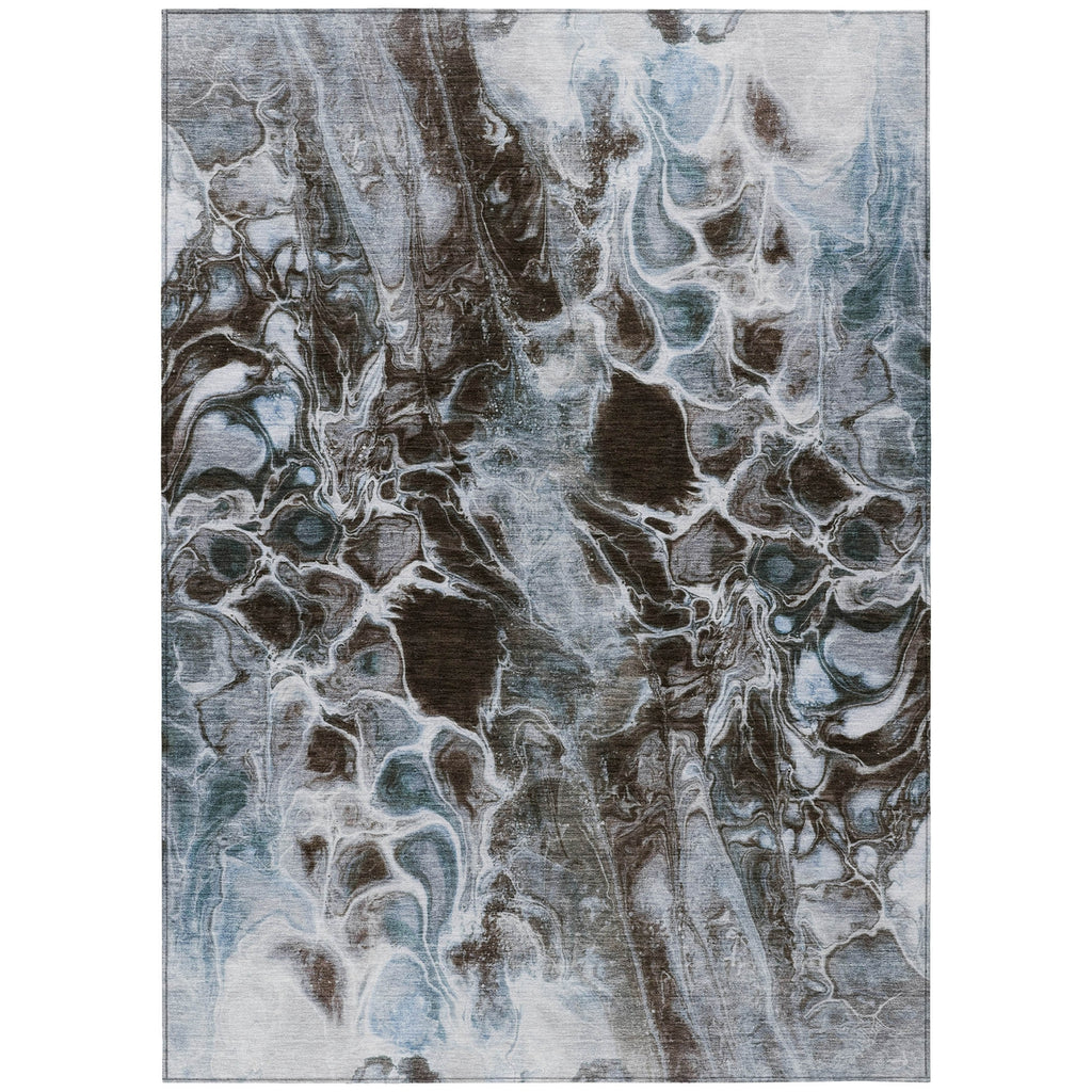 Piper Looms Chantille Abstract ACN1936 Chocolate Machine Washable Area Rug main image